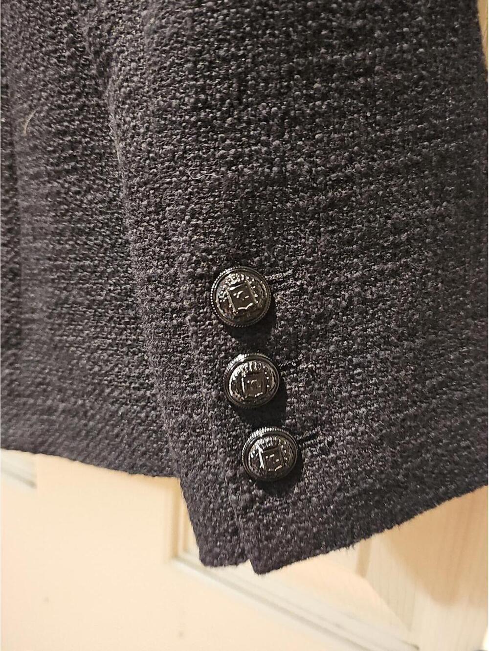 Karl Lagerfeld Paris Black Tweed Fringed Blazer Jacket Size 10 P  NWT  Ret $189 - Picture 9 of 9